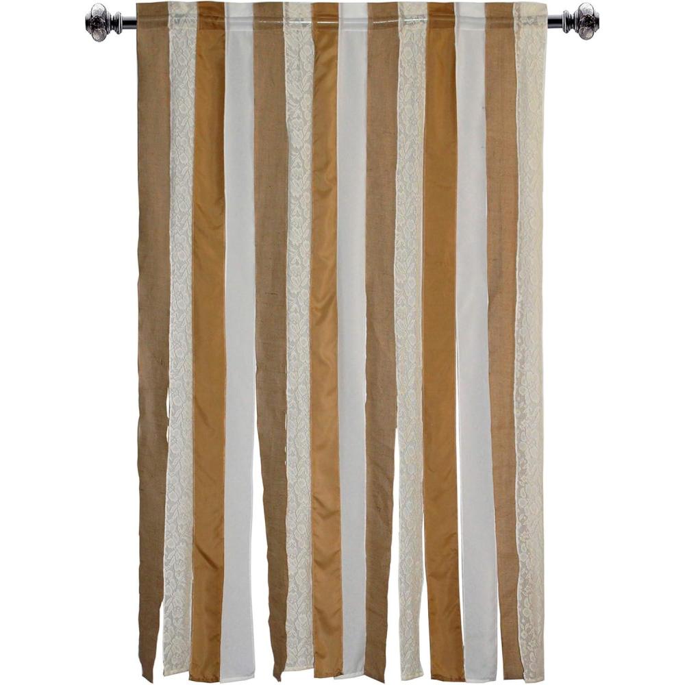 imageCOTTON CRAFT  Set of 2  Jute Burlap Rod Pocket Window Panels  Natural 50x84 Hand Crafted ampamp Hand Stitched  Generous 6 inch Hem  Truly Sophisticated Luxury