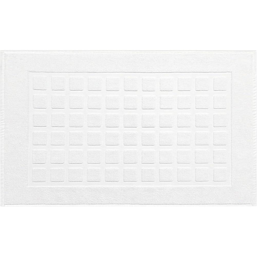 imageCOTTON CRAFT Bath Mats  2 Pack 100 Cotton 21x34 Inches  Ultra Absorbent  Plush 1000 GSM  Banded Border Luxury Towel Rug  Step Out Tub Shower Floor Mat Not a Bathroom Rug  BlackCotton White