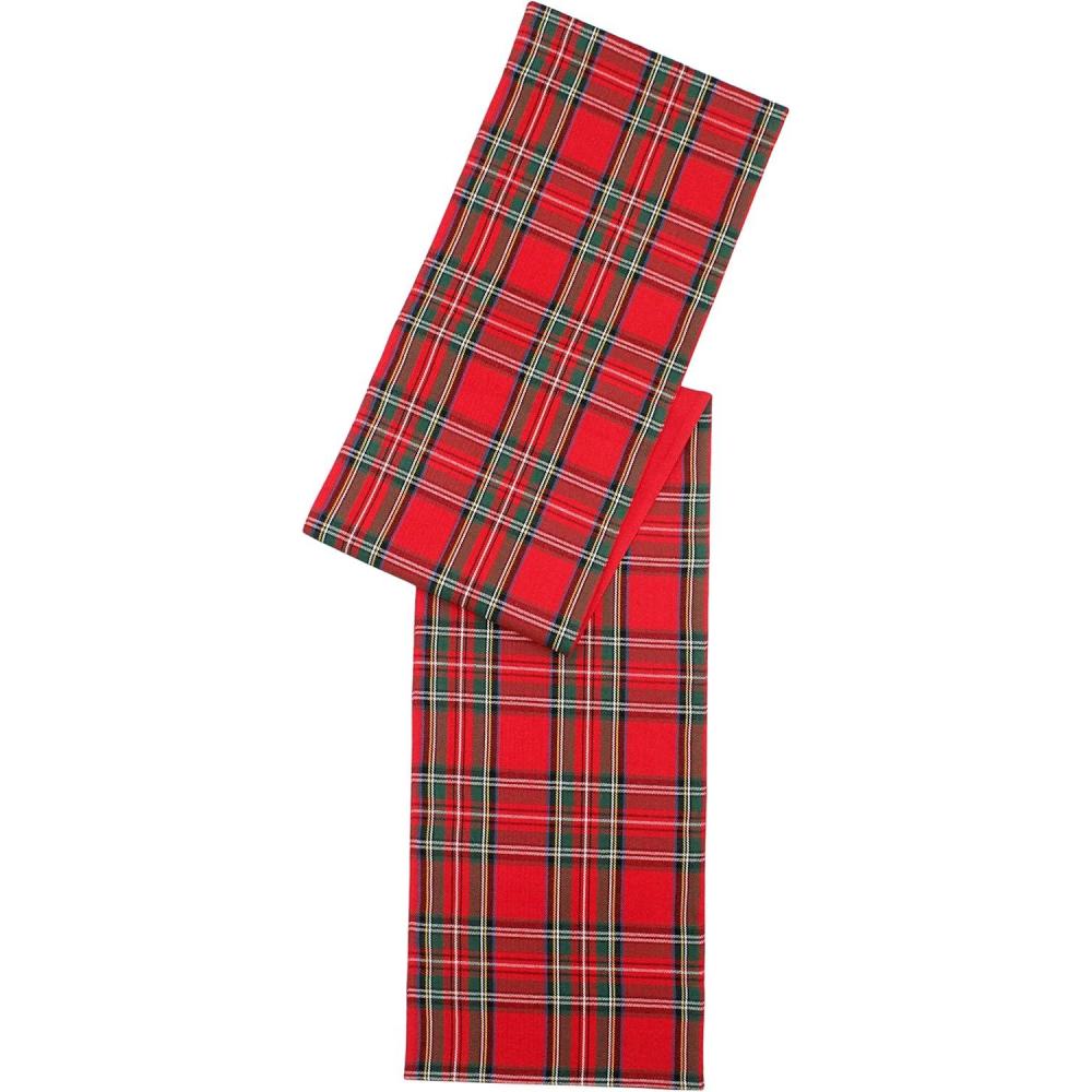 imageCOTTON CRAFT Christmas Table Runner  Xmas Tartan Plaid Festive Tablerunner  Pure Cotton Gingham Buffalo Check Reusable Decorative Holiday Party Celebration Table Dcor  13x72 Inch  Red Green MultiRed Green Multi Plaid