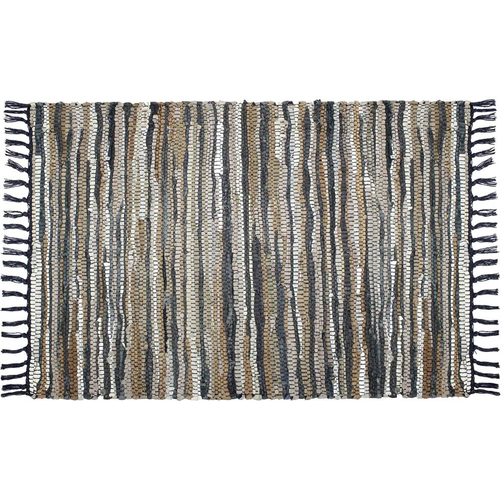 imageCOTTON CRAFT Cotton Chindi Rag Rug  2 Pack  Boho Farmhouse Rustic Area Accent Throw Rug  Handwoven Reversible Natural Recycled Yarn  Living Room Den Study Home Dcor Gift 20 x 32 in  Multi ColorGrey Ivory Multi  1 Pack