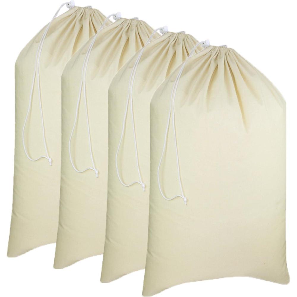 imageCOTTON CRAFT Extra Large Laundry Bags  Heavy Duty Cotton Canvas Drawstring Closure Washable Laundry Bag  Back to School Travel College Dorm Basket Hamper Liner Toys Clothes Organizer Sack XL 28x36Laundry Bag  4 Pack