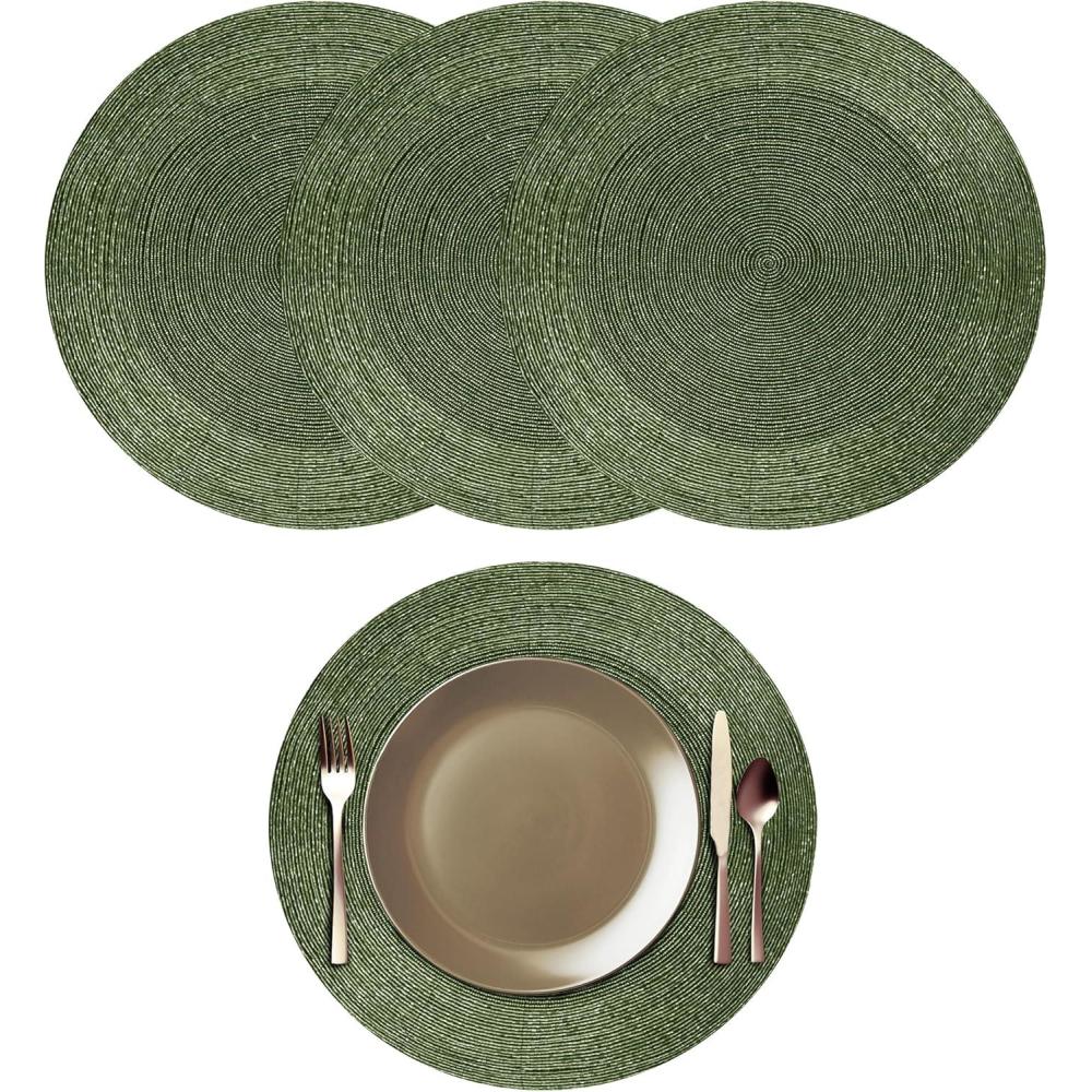 imageCOTTON CRAFT Glitz Handmade Beaded Charger Placemats  Set of 4  Halloween Harvest Autumn Fall Holiday Christmas Xmas Dining Celebration Festive Party Table Dcor  135 inch Round  RedGreen