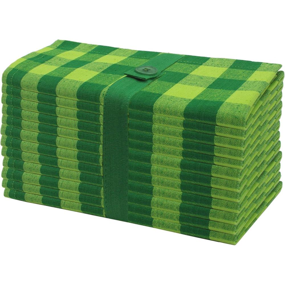 imageCOTTON CRAFT Harvest Plaid Cloth Napkin  Set of 12 Pure Cotton Dinner Napkins  Everyday Fall Halloween Thanksgiving Holiday Party Table Napkin Gift  Reusable Napkin  17x17  Rust Orange MultiGreen