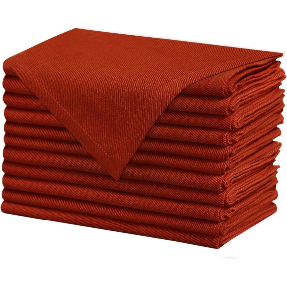 imageCOTTON CRAFT Harvest Plaid Cloth Napkin  Set of 12 Pure Cotton Dinner Napkins  Everyday Fall Halloween Thanksgiving Holiday Party Table Napkin Gift  Reusable Napkin  17x17  Rust Orange MultiTerracotta