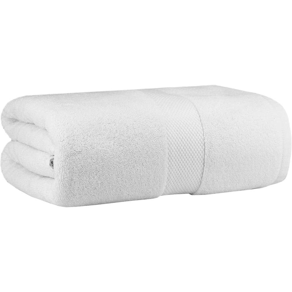 imageCOTTON CRAFT Hotel Spa Luxury Bath Sheet  Oversized Extra Large 40 x 80  Heavyweight 700 GSM 2 Ply Ringspun Cotton  Soft Absorbent Everyday Use Home Bathroom Pool Easy Care Bath Towel Sheet  White