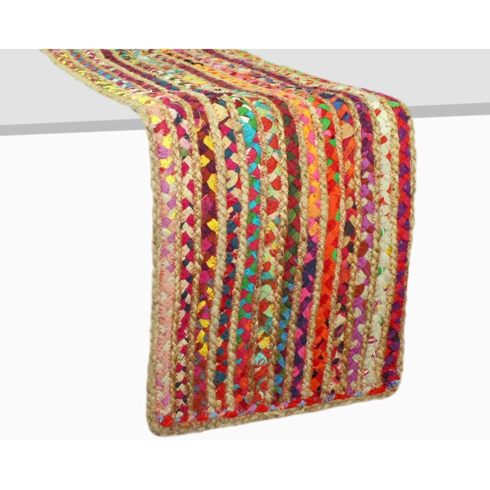 imageCOTTON CRAFT Jute Braided Table Runner  Rustic Farmhouse Table Runner  Kitchen Harvest Fall Thanksgiving Holiday Christmas Party Dining Tabletop Runner  13 x 36 inches  NaturalMulti Color