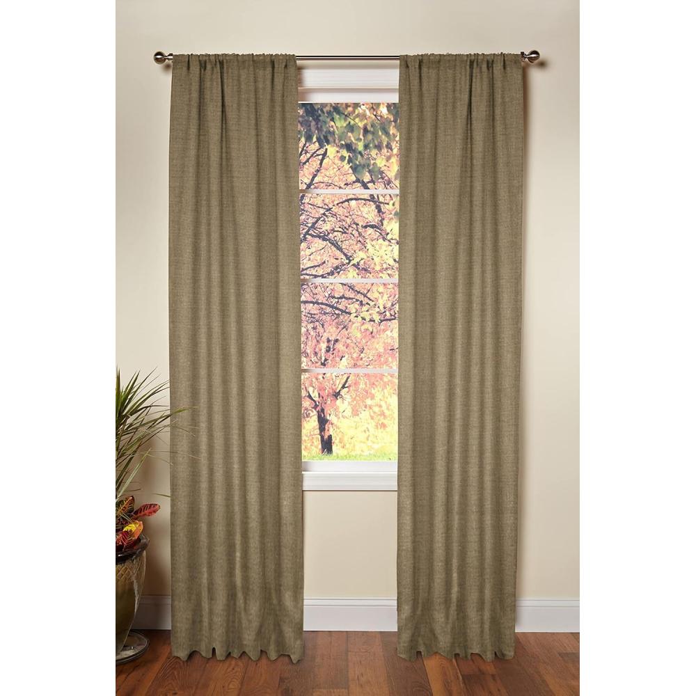imageCOTTON CRAFT Jute Burlap Rod Pocket Window Panels  Color  Natural  Set of 2  Size  48x84  Made from EcoFriendly Natural Jute