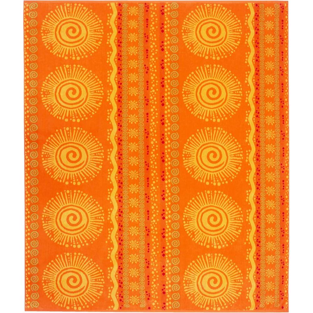 imageCOTTON CRAFT Oversized Extra Wide XL Beach Blanket Towel for Two  58x68100 Cotton Velour  Big ampamp Huge  Pool Picnic Bath Jacquard Thick Plush Super Soft Luxury  450 GSM  Summer Trellis Pool BlueSunshine Orange Yellow
