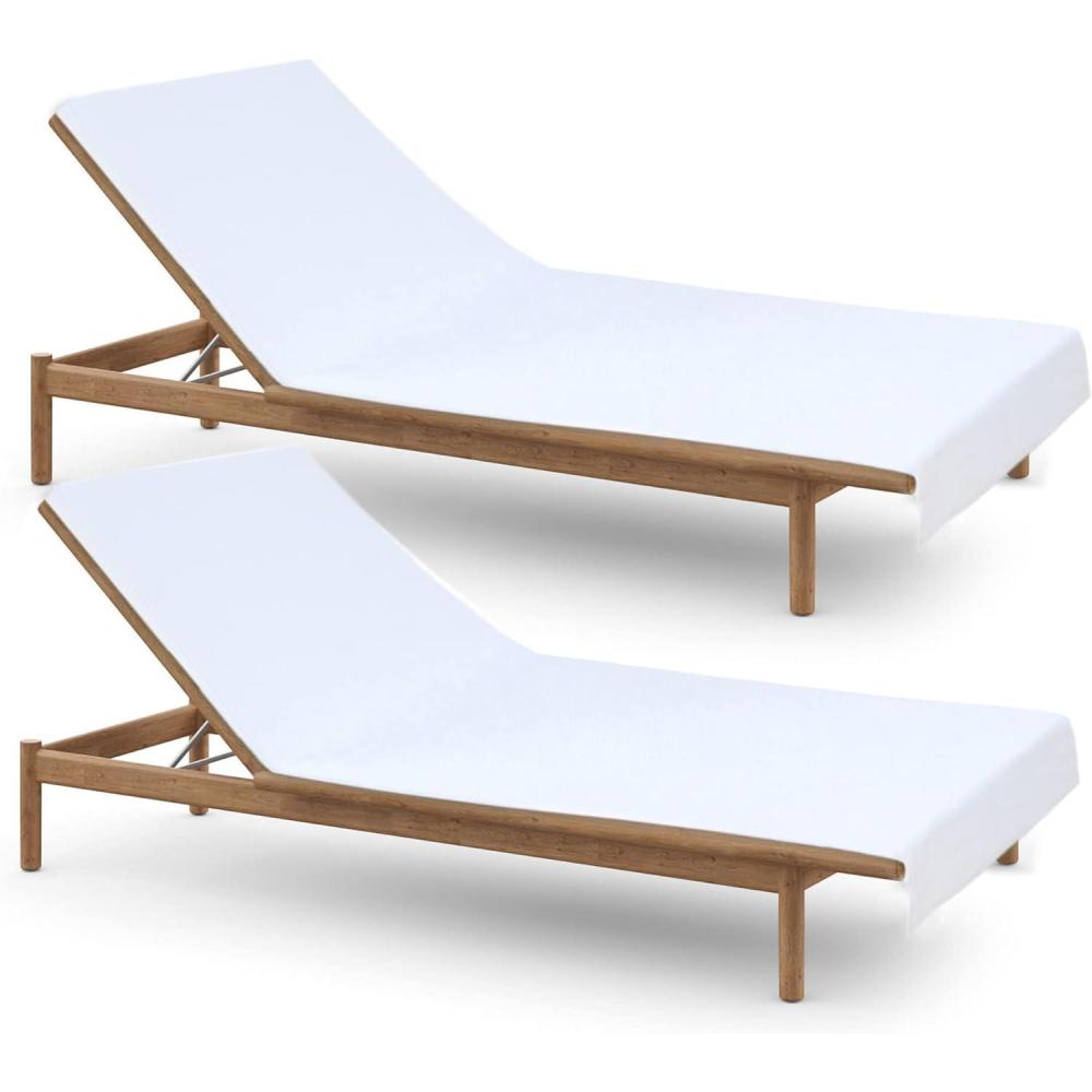 imageCOTTON CRAFT Pool Lounge Chair Cover  2 Pack 100 Cotton Soft Ringspun Terry Towel Chaise Patio Picnic Spa Sun Lounger Beach Lounge Chair Cover  Oversized 32 in W x 82 in L x 7 in Pocket  Navy BlueWhite