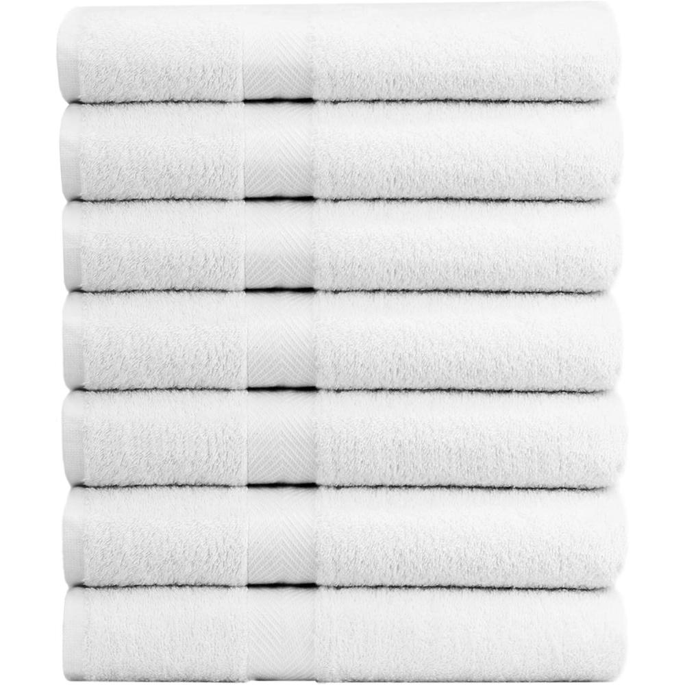 imageCOTTON CRAFT Simplicity Bath Towel Set  7 Pack Lightweight Absorbent Soft 100 Cotton Bath Towel  Everyday Quick Dry Luxury Hotel Spa Gym Shower Beach Pool Camp Travel Dorm Towel  27x52  ChocolateWhite