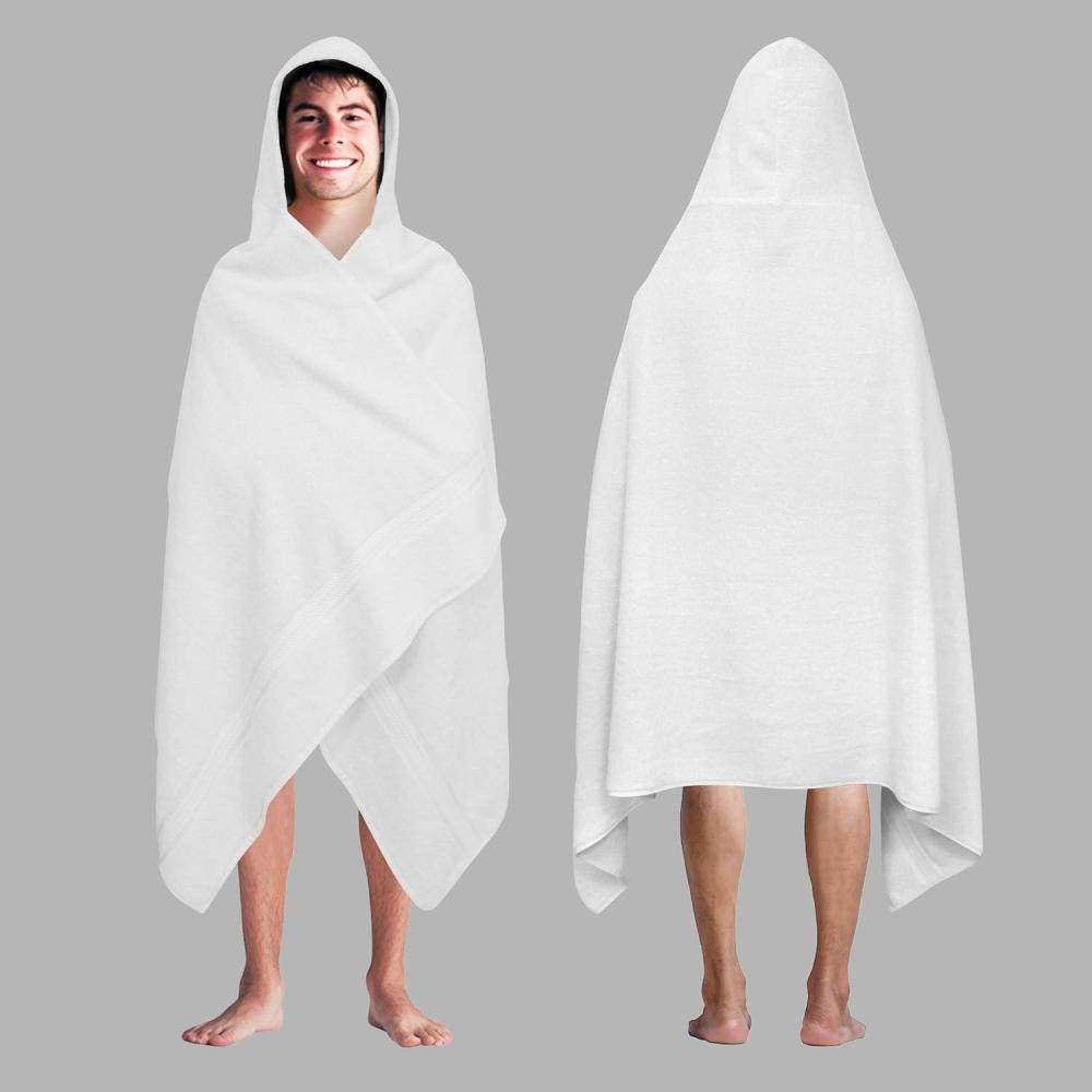imageCOTTON CRAFT Ultra Soft Bath Sheets  2 Pack  35 x 70  Absorbent Quick Dry Everyday Luxury Hotel Bathroom Spa Gym Shower Beach Pool Travel Dorm 100 Ringspun Cotton  580 GSM  Easy Care  BurgundyWhite  Hooded Towel