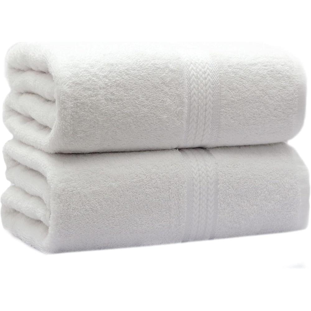 imageCOTTON CRAFT Ultra Soft Bath Sheets  2 Pack  35 x 70  Absorbent Quick Dry Everyday Luxury Hotel Bathroom Spa Gym Shower Beach Pool Travel Dorm 100 Ringspun Cotton  580 GSM  Easy Care  BurgundyWhite  Bath Sheet