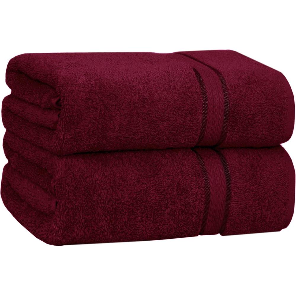 imageCOTTON CRAFT Ultra Soft Bath Sheets  2 Pack  35 x 70  Absorbent Quick Dry Everyday Luxury Hotel Bathroom Spa Gym Shower Beach Pool Travel Dorm 100 Ringspun Cotton  580 GSM  Easy Care  BurgundyBurgundy  Bath Sheet