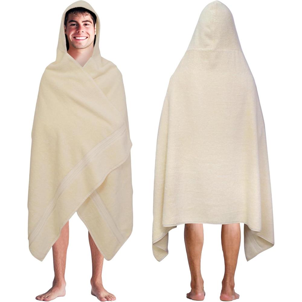 imageCOTTON CRAFT Ultra Soft Bath Sheets  2 Pack  35 x 70  Absorbent Quick Dry Everyday Luxury Hotel Bathroom Spa Gym Shower Beach Pool Travel Dorm 100 Ringspun Cotton  580 GSM  Easy Care  BurgundyIvory  Hooded Towel