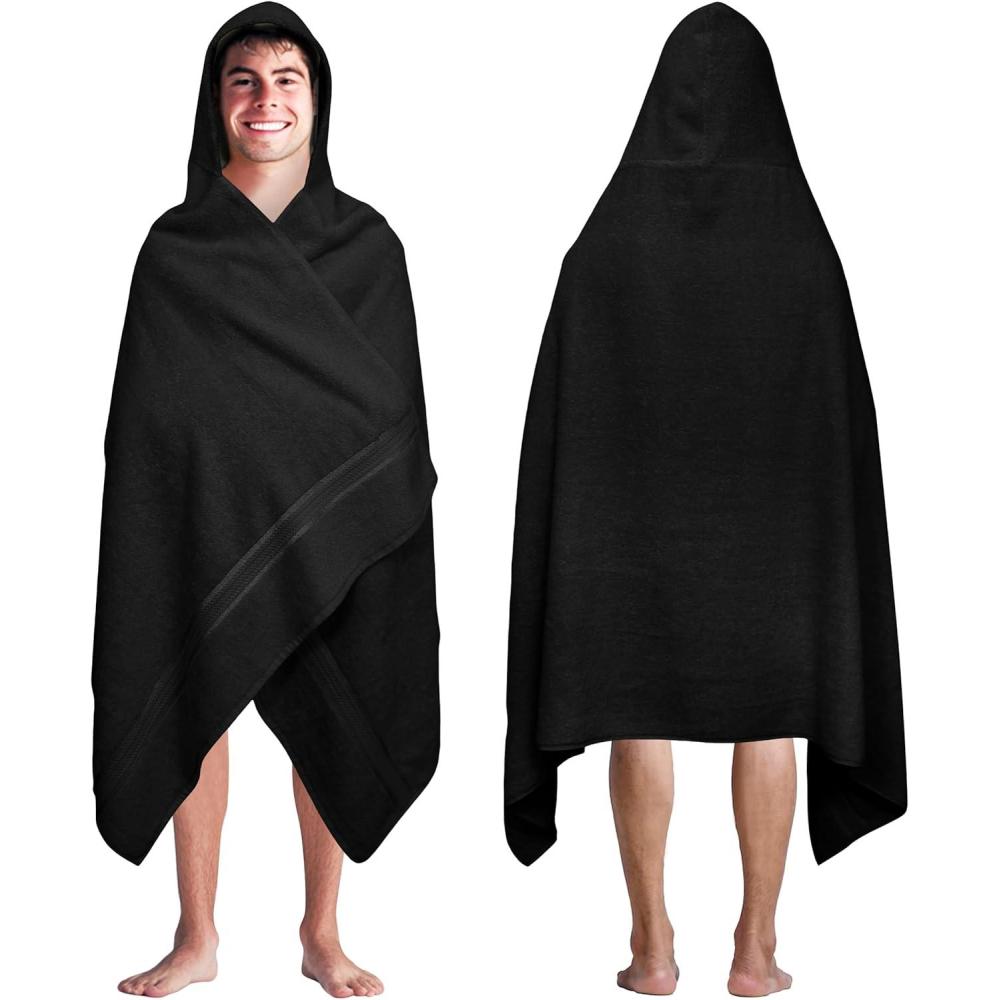 imageCOTTON CRAFT Ultra Soft Bath Sheets  2 Pack  35 x 70  Absorbent Quick Dry Everyday Luxury Hotel Bathroom Spa Gym Shower Beach Pool Travel Dorm 100 Ringspun Cotton  580 GSM  Easy Care  BurgundyBlack  Hooded Towel