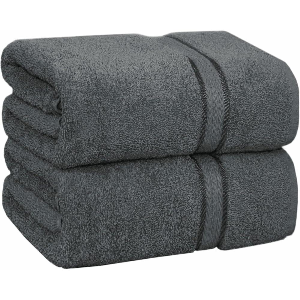 imageCOTTON CRAFT Ultra Soft Bath Sheets  2 Pack  35 x 70  Absorbent Quick Dry Everyday Luxury Hotel Bathroom Spa Gym Shower Beach Pool Travel Dorm 100 Ringspun Cotton  580 GSM  Easy Care  BurgundyCharcoal  Bath Sheet