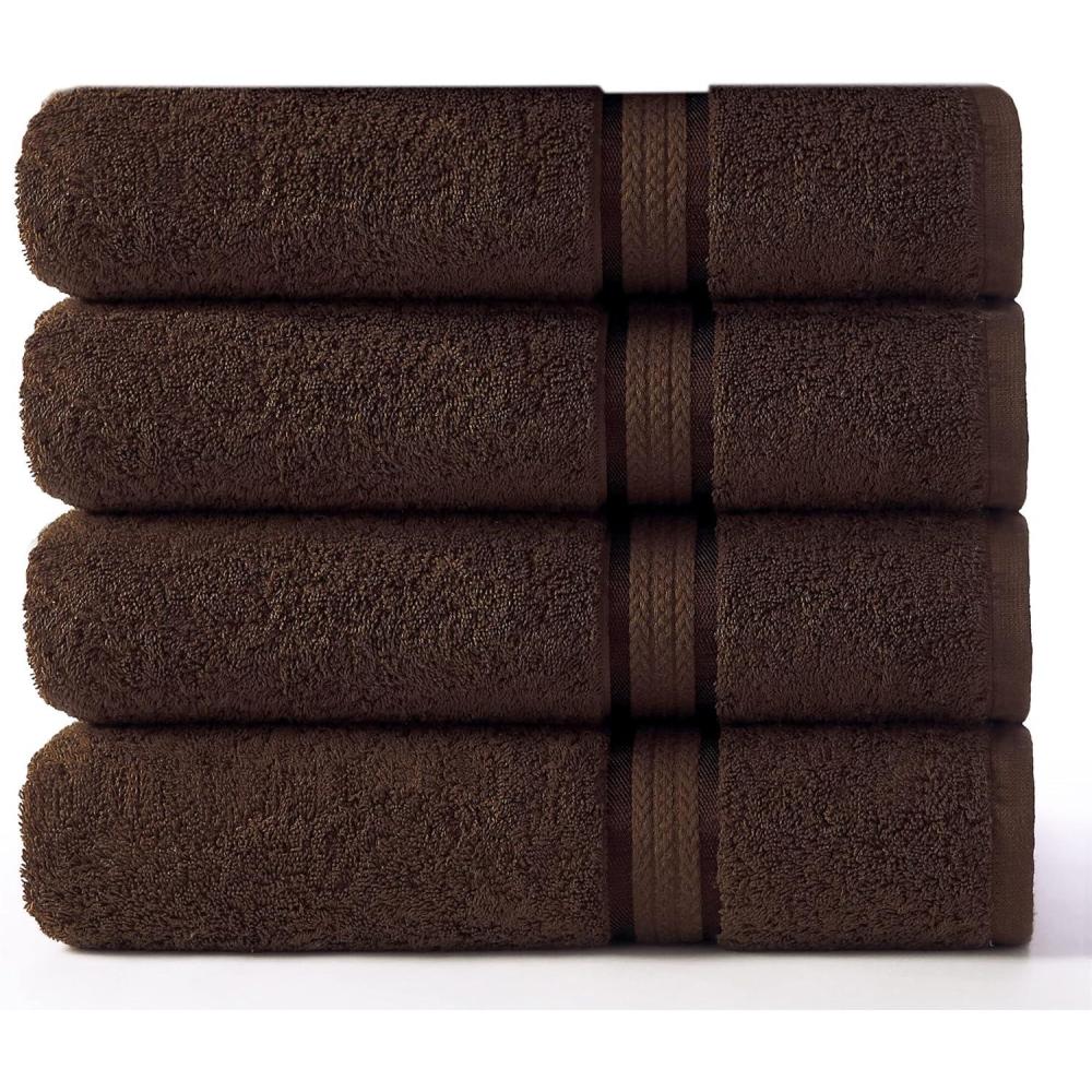 imageCOTTON CRAFT Ultra Soft Bath Towels  4 Pack Extra Large Bath Towels  Oversized 30x54  Absorbent Everyday Luxury Hotel Spa Gym Shower Beach Pool Camp Dorm  100 Cotton  580 GSM  Chocolate Brown