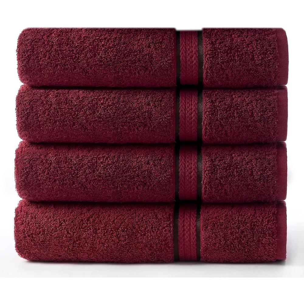 imageCOTTON CRAFT Ultra Soft Washcloths  12 Pack 100 Cotton Facecloths  Baby Wash Cloth Set  Absorbent Quick Dry Everyday Luxury Bathroom Kitchen Spa Gym Pool Dorm  Plush 580 GSM  12x12  Light BlueBurgundy