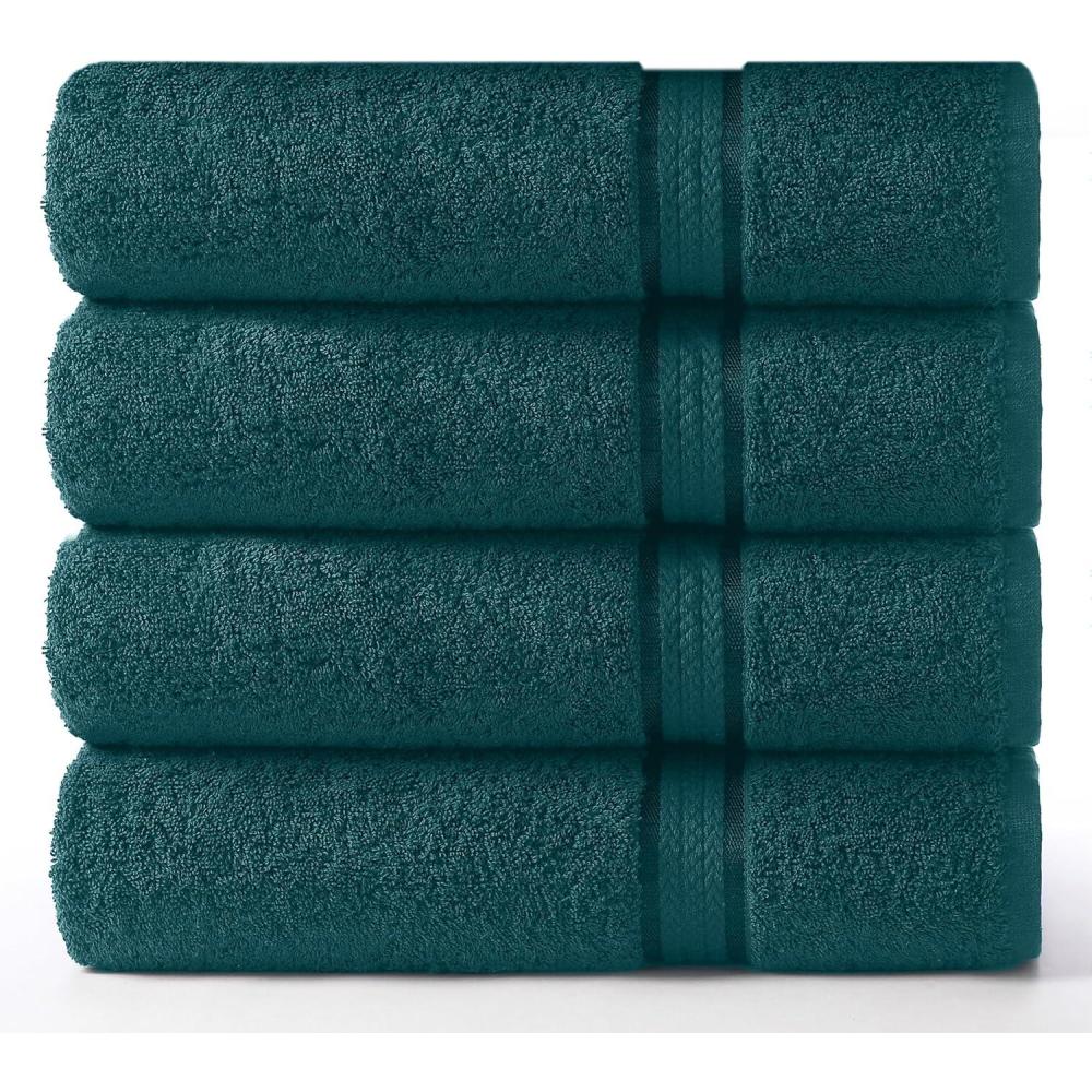 imageCOTTON CRAFT Ultra Soft Washcloths  12 Pack 100 Cotton Facecloths  Baby Wash Cloth Set  Absorbent Quick Dry Everyday Luxury Bathroom Kitchen Spa Gym Pool Dorm  Plush 580 GSM  12x12  Light BlueTeal