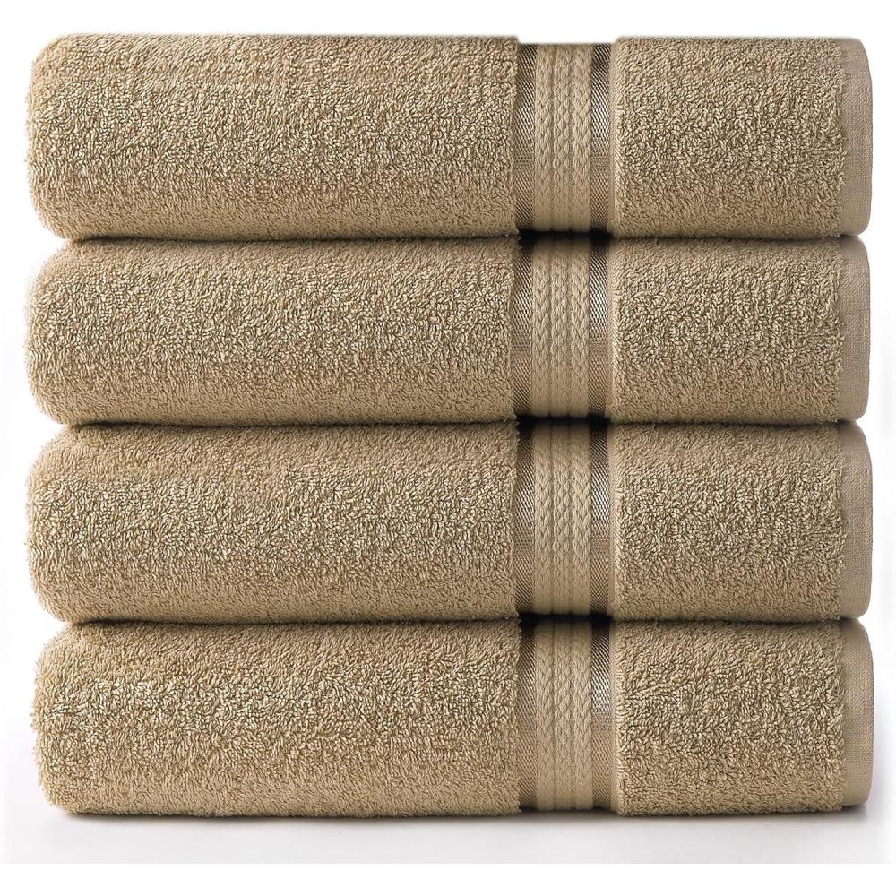 imageCOTTON CRAFT Ultra Soft Washcloths  12 Pack 100 Cotton Facecloths  Baby Wash Cloth Set  Absorbent Quick Dry Everyday Luxury Bathroom Kitchen Spa Gym Pool Dorm  Plush 580 GSM  12x12  Light BlueLinen
