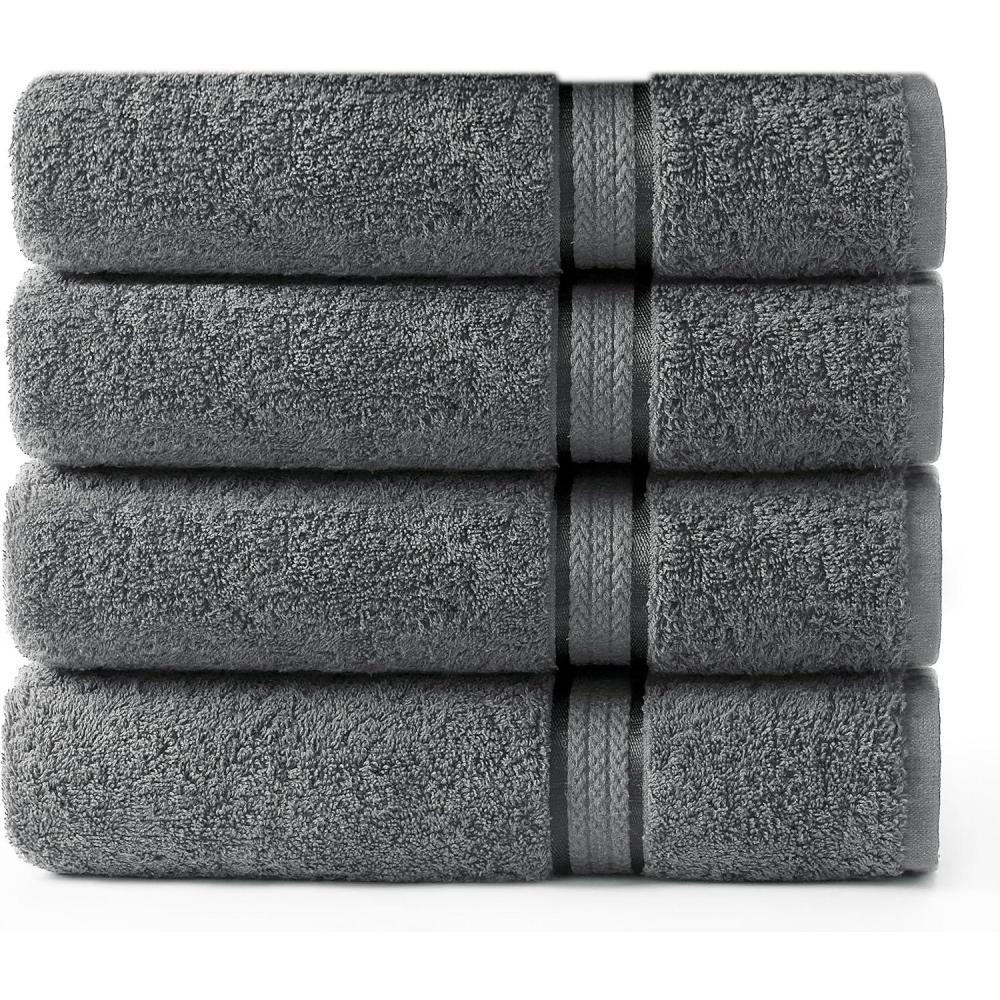 imageCOTTON CRAFT Ultra Soft Washcloths  12 Pack 100 Cotton Facecloths  Baby Wash Cloth Set  Absorbent Quick Dry Everyday Luxury Bathroom Kitchen Spa Gym Pool Dorm  Plush 580 GSM  12x12  Light BlueCharcoal