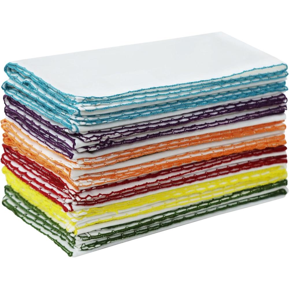 imageCOTTON CRAFT White Dinner Napkins  Set of 12 Classic Pure Cotton Soft Cloth Napkins  Durable Washable Everyday Lunch Brunch Table Restaurant Wedding Party Gift Reusable Napkin  17 x 17 inchesWhite Multi