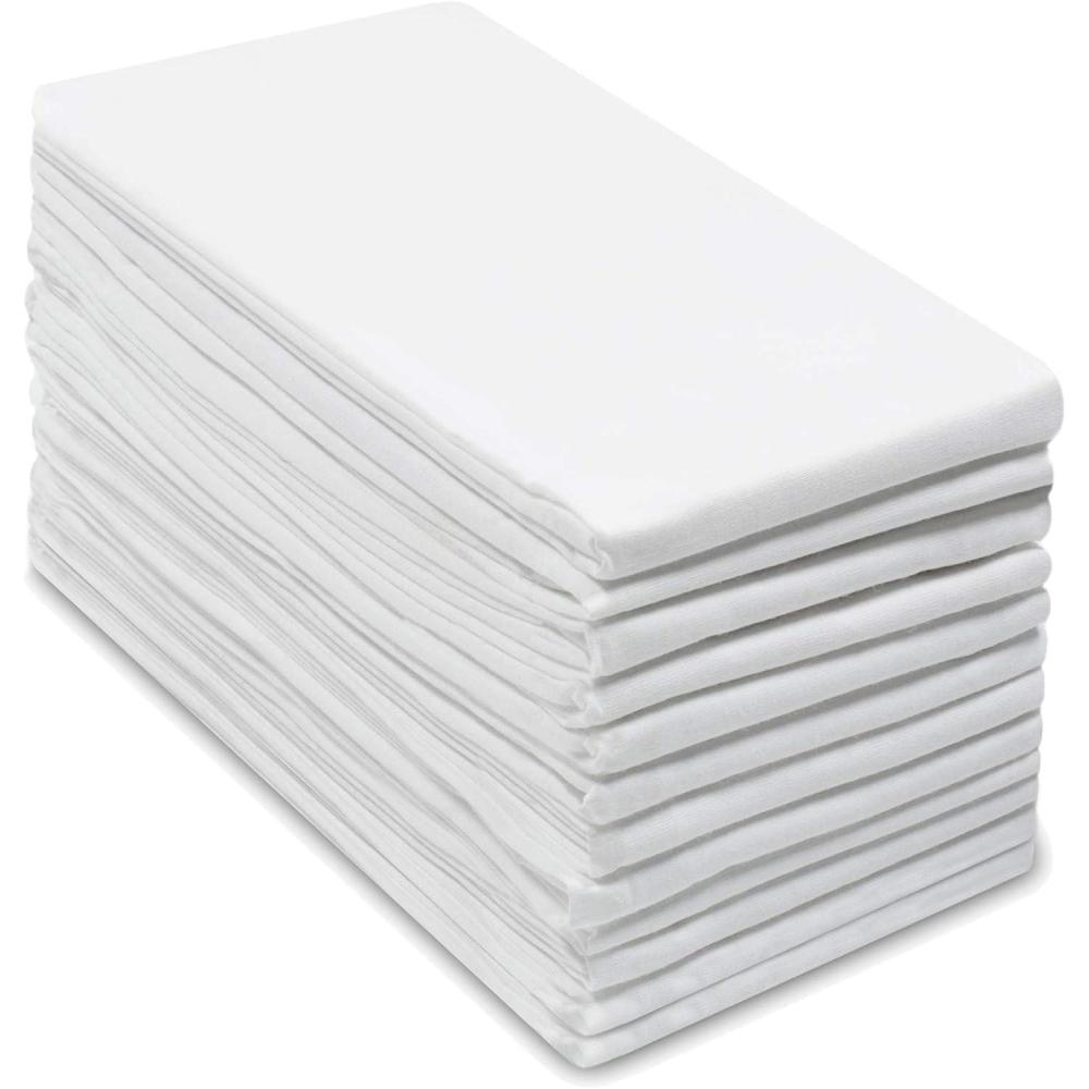 imageCotton Craft  Scandia Stripe 12 Pack  Pure Cotton  Professional Commercial Restaurant Grade Kitchen Dish Tea Towel Cloth Napkins  Low Lint Sturdy Weave  Reusable  16x2830 Ounces  CharcoalWhite