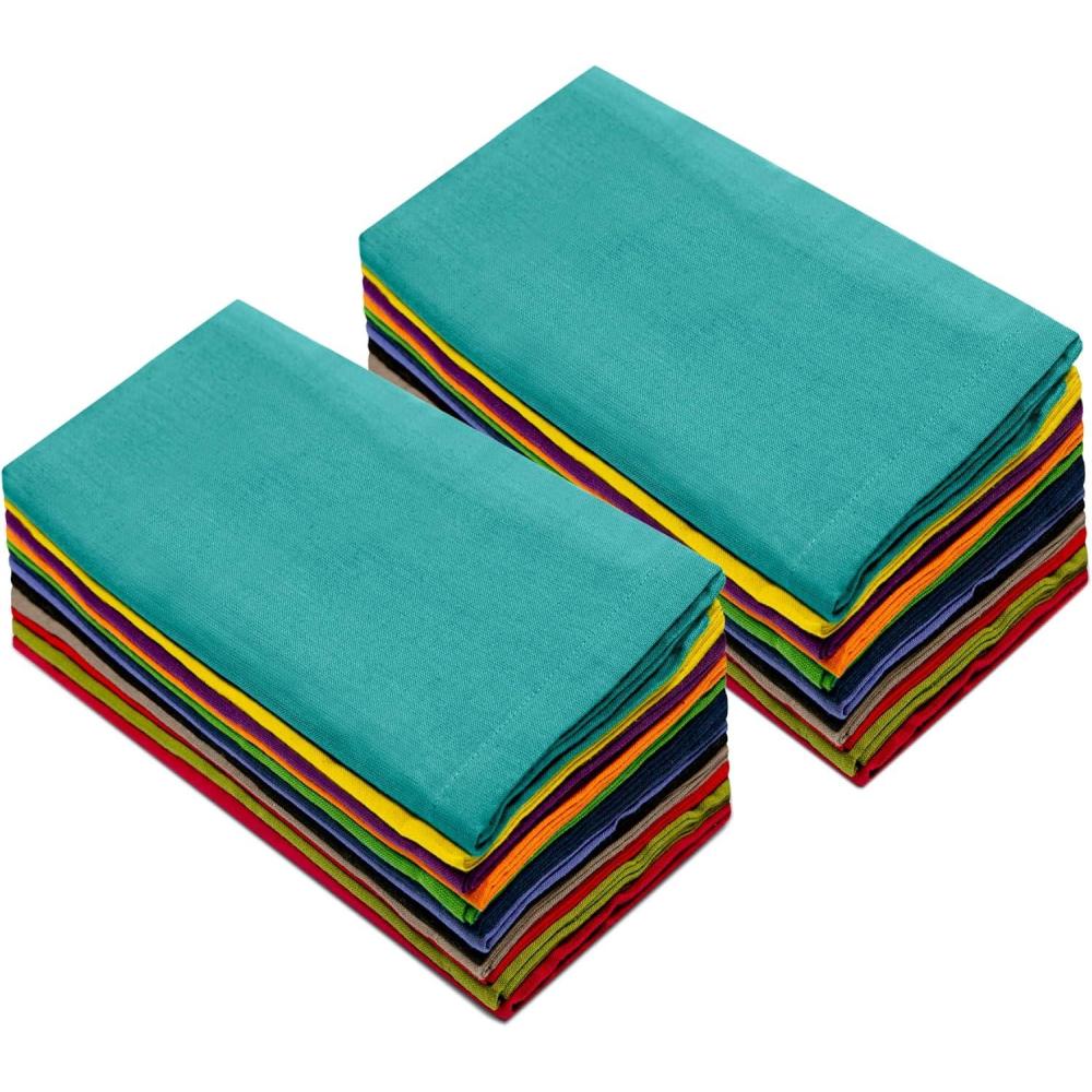 imageCotton Craft Napkins 12 Pack Oversized Dinner Napkins 20x20 Tomato 100 Cotton Tailored with Mitered corners and a generous hem Napkins are 38 larger than standard size napkinsMulticolor  24 Pack
