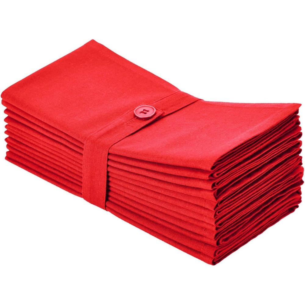 imageCotton Craft Napkins 12 Pack Oversized Dinner Napkins 20x20 Tomato 100 Cotton Tailored with Mitered corners and a generous hem Napkins are 38 larger than standard size napkinsTomato