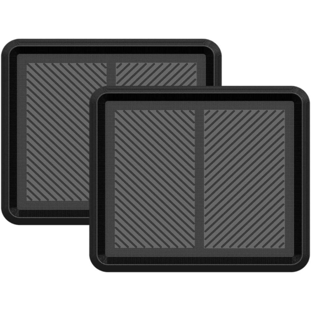 imageIRONGATE  Heavy Duty Big Foot Boot Tray Door Mat 16x32  Indoor or Outdoor Use  Multi Purpose  100 Rubber Construction  Entryway Garage Pets Painting Projects Clean Ups2 Pack Boot Tray16x18 Inches