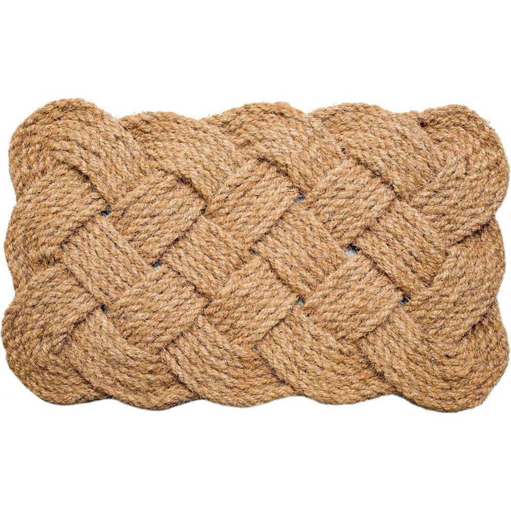 imageIRONGATE  Natural Jute Rope Woven Doormat  Set of 218x30100 All Natural Fibers Nautical Mat  Classic Interwoven Rope Design Entryway DoormatRope Natural