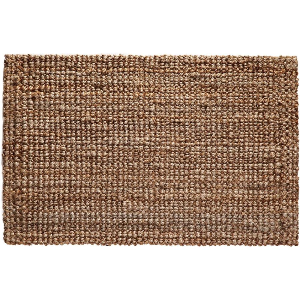 imageIRONGATE Jute Handspun Area Rug  Premium Jute Handwoven Reversible Chunky Textured Tan Beige Neutral Throw Accent Rug Carpet  Rustic Farmhouse Living Room Bedroom Den Study Dcor 24quot x 36quot NaturalNatural