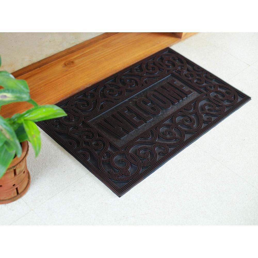 imageIrongate Iron GATE  Rubber Stud Welcome Doormat  Outdoor Mat 18quot x 30quot  Rugged Heavy Duty Vulcanized Rubber Construction  Recommended for Outdoor use
