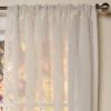 COTTON CRAFT – Genuine Pure 100% Linen Rod Pocket Window Panels – One Pair – Ivory 54×96. Hand Crafted & Hand Stitched Sheer Linen Panels – Generous 6 inch Hem – Truly Sophisticated Luxury