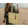 COTTON CRAFT – Hand Braided Multi Chindi & Jute Tote Bag – 20x13x11 – Reuseable Multipurpose Bag – Grocery Shopping – Beach – Made from Colorful Recycled Rag Strips – Accented with Colorful Pompoms(Natural)