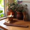 COTTON CRAFT – Wooden Incense Holder with Brass Star Inlay -2 Pack- Celestial Aroma Room Freshener Fragrance Incense Sticks Burner Ash Catcher – Zen Home Décor Gift -Seesham Wood-10×1.4- Antique Brown