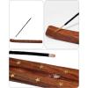 COTTON CRAFT – Wooden Incense Holder with Brass Star Inlay -2 Pack- Celestial Aroma Room Freshener Fragrance Incense Sticks Burner Ash Catcher – Zen Home Décor Gift -Seesham Wood-10×1.4- Antique Brown