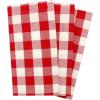 COTTON CRAFT 12 Pack Gingham Checks Oversized Dinner Napkins – Red – Size 20×20-100% Cotton – Tailored with Mitered Corners and a Generous Hem – Easy Care Machine wash