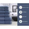 COTTON CRAFT 6 Piece Set – 100% Cotton Bathroom Towels – Soft Absorbent Sculpted Jacquard Velour Decorative – 550 GSM Luxury Guest – 2 Bath, 2 Hand, 2 Washcloth – Blue(Blue)