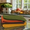 COTTON CRAFT Amazing Kitchen Towels – Set of 12 Terry Towels – 100% Cotton Euro Café Waffle Weave Dish Towel Set – Soft Absorbent Quick Dry Low Lint Reusable Pantry Bar Cleaning Cloth – 16×28 – Black(Harvest Multi)