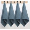 COTTON CRAFT Amazing Kitchen Towels – Set of 12 Terry Towels – 100% Cotton Euro Café Waffle Weave Dish Towel Set – Soft Absorbent Quick Dry Low Lint Reusable Pantry Bar Cleaning Cloth – 16×28 – Black(Blue)