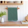 COTTON CRAFT Amazing Kitchen Towels – Set of 12 Terry Towels – 100% Cotton Euro Café Waffle Weave Dish Towel Set – Soft Absorbent Quick Dry Low Lint Reusable Pantry Bar Cleaning Cloth – 16×28 – Black(Seafoam)