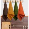 COTTON CRAFT Amazing Kitchen Towels – Set of 12 Terry Towels – 100% Cotton Euro Café Waffle Weave Dish Towel Set – Soft Absorbent Quick Dry Low Lint Reusable Pantry Bar Cleaning Cloth – 16×28 – Black(Harvest Multi)