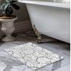 COTTON CRAFT Bath Mats – 2 Pack 100% Cotton 21×34 Inches – Ultra Absorbent – Plush 1000 GSM – Banded Border Luxury Towel Rug – Step Out Tub Shower Floor Mat -Not a Bathroom Rug – Black(Black White)