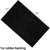 COTTON CRAFT Bath Mats – 2 Pack 100% Cotton 21×34 Inches – Ultra Absorbent – Plush 1000 GSM – Banded Border Luxury Towel Rug – Step Out Tub Shower Floor Mat -Not a Bathroom Rug – Black(Black)