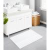 COTTON CRAFT Bath Mats – 2 Pack 100% Cotton 21×34 Inches – Ultra Absorbent – Plush 1000 GSM – Banded Border Luxury Towel Rug – Step Out Tub Shower Floor Mat -Not a Bathroom Rug – Black(Cotton White)
