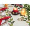 COTTON CRAFT Beaded Table Runner – Christmas Garland Holly Leaves – Xmas Holiday Fall Thanksgiving Celebration Festive Party Handmade Kitchen Dining Tabletop Décor Tablerunner -13×36- Red Green