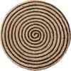 COTTON CRAFT Braided Pouf – Cylindrical Jute Cotton Ottoman – Boho Foot Stool – Bedroom Dorm Family Room Accent Seating – Rustic Decorative Round Pouf – 15 Dia x 16 Height – Natural Black Pinstripe(Black Pinstripe)