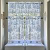 COTTON CRAFT Café Kitchen Window Curtain 3 Pc – Tier Curtains with Valance – Gingham Buffalo Check 100% Cotton Window Panel Treatment – Farmhouse Country Rustic Laundry Bedroom – 30×36 / 16×60 – Black(Blue)
