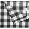 COTTON CRAFT Café Kitchen Window Curtain 3 Pc – Tier Curtains with Valance – Gingham Buffalo Check 100% Cotton Window Panel Treatment – Farmhouse Country Rustic Laundry Bedroom – 30×36 / 16×60 – Black(Black & White)